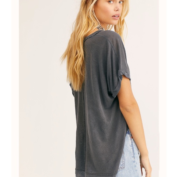 NWT Free People Under The Sun Tee in Black - Picture 3 of 7